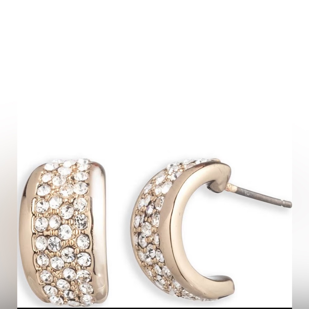 Givenchy Crystal Pave Huggie Hoop Earrings